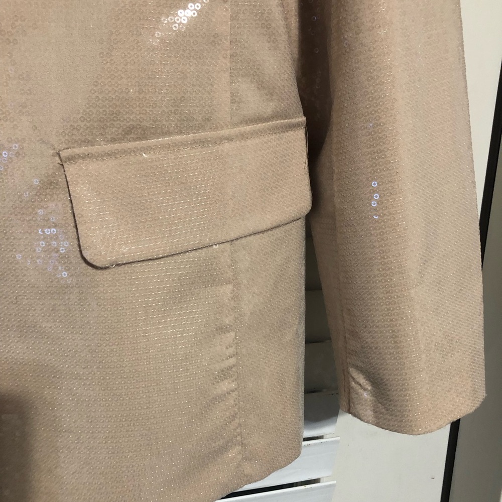 A New Day N.W.T. Elegant Sequin Beige Light Tan Blazer & Skirt Set. Light Tan - Picture 8 of 8